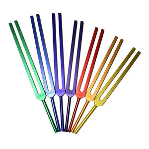 Tenedores de ajuste de colores para meditación, curación, paz, Delta Med, 7 Chakras - Product Image 1