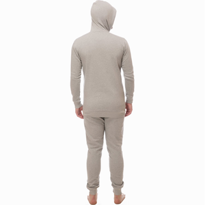 Conjunto de Sudadera con Capucha y Pantalones Deportivos para Hombre, Talla Grande, Color Caqui Sólido, 100% Algodón, Estampado Personalizado, Forro Polar Cómodo, Manga Larga - Product Image 3