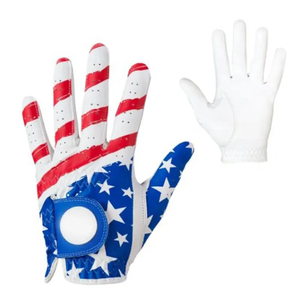Gants de golf en peau de mouton à imprimé floral, en microfibre de polyester, fermeture réglable, vêtements de sport pour femmes, hommes et enfants, avec logo - Product Image 2