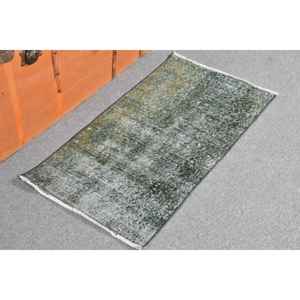 Tapis de 1,6 x 3,2 pieds, tapis turc vintage, tapis en laine verte - Product Image 2