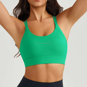 Soutien-gorge de sport torsadé à fines bretelles pour femmes nouveau Design respirant Sexy dos nu licou avec coussinets amovibles du Pakistan - Product Image 1