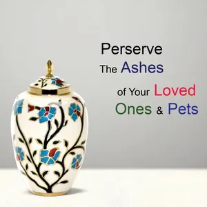 Metal American Style Cremation Urn <b>for</b> Adult Human <b>Ashes</b> Customizable Color & Design Elegant <b>Keepsake</b> <b>for</b> Male/Female Memorial - Product Image 3