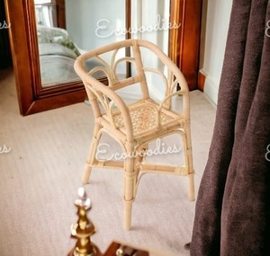 Silla de madera de ratán de bambú para niños, silla para niños pequeños, muebles para niños, silla de juegos para niños, sala de juegos de madera, muebles de ratán bonitos - Product Image 5