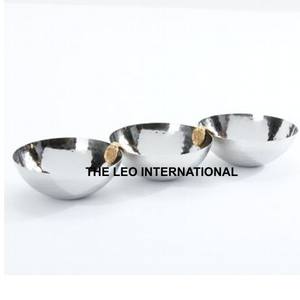 Bol de forme ronde en aluminium sans métal nickelé Design Antler Bol de service à l'aspect de luxe pour fruits et snacks - Product Image 2