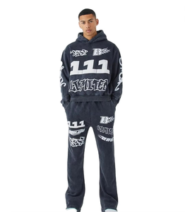 Ensembles respirants de haute qualité personnalisés de survêtements en éponge française gaufrée pour hommes à la mode des meilleurs fabricants OEM - Product Image 1