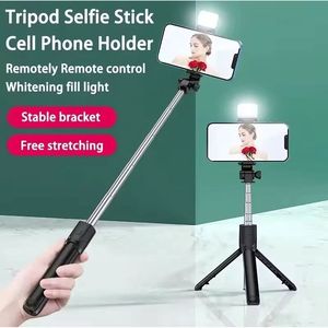 Trípode selfie stick profesional extensible de 3.3 pies con luz LED de relleno, control remoto inalámbrico para teléfonos celulares, material de aluminio. - Product Image 4