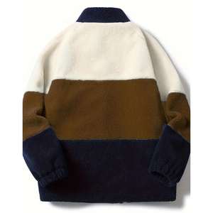 Veste Sherpa d'hiver pour homme de haute qualité personnalisée, décontractée, en polyester avec fermeture éclair, bloc de couleur, service OEM disponible - Product Image 6