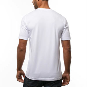 T-shirts à col en V personnalisés de haute qualité à séchage rapide pour hommes, en coton Pima blanc, t-shirt vierge imprimé avec logo - Product Image 3