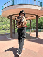 Neuankömmling Western Stylish Hand Tooled Hair On Rindsleder Rucksack Hochwertiger Echt leder Langlebiger Rucksack für Frauen