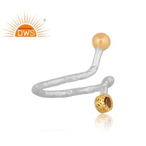 Dernière tendance Bague réglable en argent sterling fin avec citrine naturelle Fabricant de bijoux personnalisés - Product Image 2