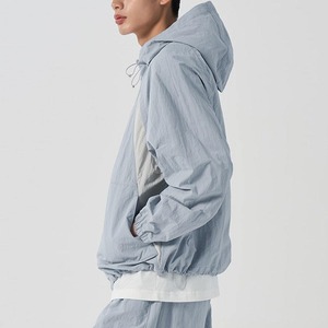 แจ็กเก็ตกันลมมีซิปมีฮู้ดสำหรับผู้ชายแจ็กเก็ตผู้ชายผ้าไนลอนมี100% น้ำหนักเบาสีออกแบบได้ตามต้องการ - Product Image 3