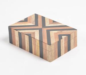 Boîte à bijoux en bois massif et résine gravée, design moderne et élégant, avec couvercles personnalisables, idéale pour la décoration intérieure, prix de gros – Meilleure vente - Product Image 1