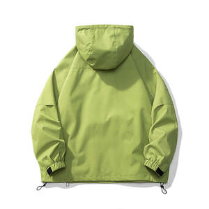 Nouvelle veste coupe-vent décontractée pour homme, automne, extérieur, tissée, écologique, solide, grande poche avant, col montant, capuche, fermeture éclair - Product Image 5