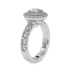 Bijoux personnalisés, fiançailles, diamant naturel, Solitaire, mariage, bague d'éternité en forme de Double Halo, ensemble de pavé d'éternité, vente en gros - Product Image 3