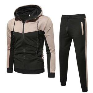 Ropa deportiva de diseño personalizado OEM de la mejor calidad, 100% algodón polar para hombre, ropa deportiva de entrenamiento para correr, chándales de color contrastante para hombre - Product Image 1