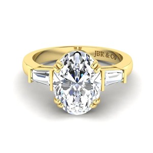 Modern Oval Cut Diamond Gold Plated 925 <b>Silver</b> Three Stone Engagement <b>Ring</b> For Women Luxury Jewelry At Wholesale Price - Product Image 6