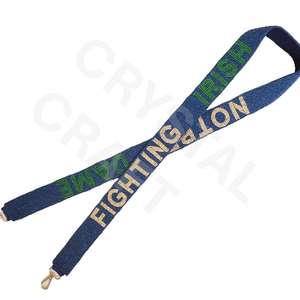 Customized White Gold Seed Bead Bag Straps Fashion <b>Accessories</b> with Custom Shape and Design Beaded Purse Strap - Product Image 1