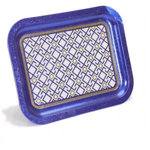 ถาดเสิร์ฟไม้หนังตกแต่งขนาด233X307มม. ทรงสี่เหลี่ยมผืนผ้าดีไซน์ลวดลายเรขาคณิตบนพื้นหลังสีแดง - Product Image 3