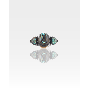 Bague bohème pour homme en argent sterling plaqué rhodium avec pierre naturelle taille coussin - Product Image 1