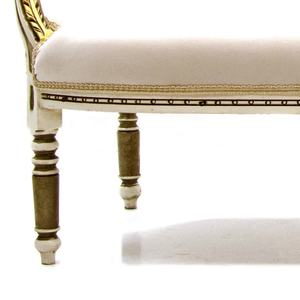 Canapé 2 places en bois d'acajou massif avec sculpture à la main et revêtement en rembourrage pour l'intérieur - Product Image 6