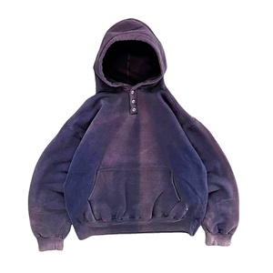 Sweat à capuche de lavage à l'acide thermique de haute qualité 100% coton lourd épaule tombante Double fermeture éclair sweats à capuche personnalisation en gros - Product Image 2