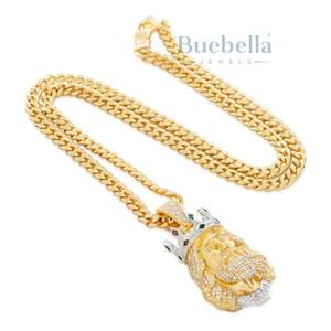 Collar con colgante de rey helado de lujo, nombre personalizado, cadena de Hip Hop con eslabones cubanos, estilo rapero para hombre, joyería ostentosa de moissanita de plata esterlina - Product Image 3