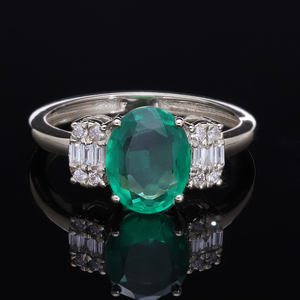 Exquisite 14K White Gold Natural Diamond <b>Ring</b> with <b>Rhodium</b> Plated Classic Design for Women's Engagement Anniversary Fine Jewelry - Product Image 2