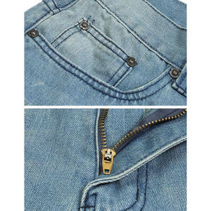 กางเกงยีนส์ขาสั้นผู้ชาย สไตล์คลาสสิก ความยาวระดับเข่า สำหรับชุดลำลองประจำวัน กางเกงยีนส์ขาสั้นผู้ชาย สไตล์ลำลองแนวสตรีท - Product Image 3