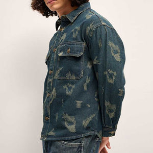 Veste en jean pour homme avec coupe décontractée moderne, style streetwear, anti-UV et respirante, logo frontal - Utilisation en extérieur - Product Image 2