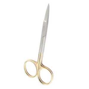 Tijeras de iris de microtono de acero inoxidable de grado médico 14,5 cm afiladas/romas curvadas mano izquierda disección de tejidos delicados - Product Image 2