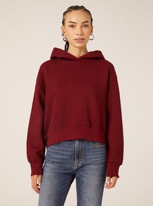 Sudadera con capucha cuadrada de Invierno para mujer 100% algodón tela pesada ODM logotipo frontal impreso para uso al aire libre - Product Image 3