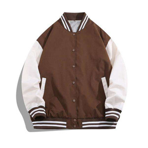 Personalizado de gran tamaño ocio personalizado parche bordado manga de cuero béisbol Letterman de talla grande suéter abrigo Varsity chaqueta para hombres - Product Image 3