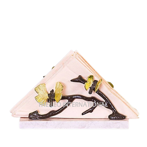 Porte-serviettes plaqué or en forme de papillon en aluminium marbre matériel Table à manger dîners banquet porte-serviettes - Product Image 3