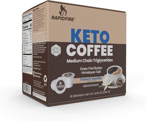 Cápsulas de Café Cetogénico de Alto Rendimiento Rapidfire French Vanilla, Monodosis, Compatibles con K-Cup, Color Marrón, Paquete de 16 - Product Image 6