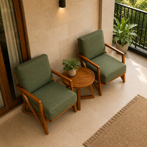 ชุดโต๊ะบิสโทรสำหรับลานบ้านทันสมัย AuraTeak Home Luxe ทำจากไม้สักแท้คุณภาพพรีเมียม พร้อมเบาะนั่งหุ้มผ้าอย่างดี โต๊ะกาแฟ เหมาะสำหรับโรงแรม รีสอร์ท ขายส่ง B2 - Product Image 6
