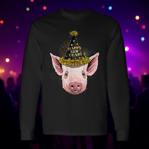 Camiseta de Manga Larga con Diseño de Cerdo para el Año Nuevo Chino 2021, Producto Promocional para la Fiesta de Nochevieja - Product Image 3