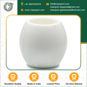 Gobelet rond en verre d'excellente qualité en marbre blanc Accessoires de salle de bain de luxe pour la décoration de la maison et de l'hôtel au meilleur prix - Product Image 2