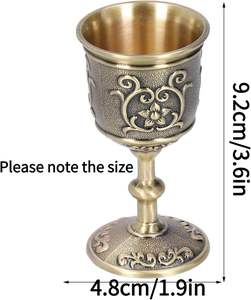 Copa de Vino de Latón Moderna Hecha a Mano, Ecológica, para Coleccionistas, Decoración Medieval y Entretenimiento - Product Image 4
