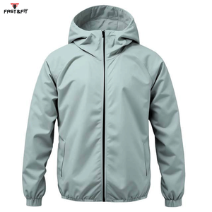 Customized Winter Lightweight Breathable Waterproof Windbreaker Canvas Stand Collar Plus Size Front Logo <b>Jacket</b> - Product Image 4