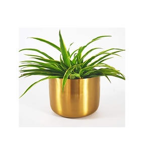 Soporte de Metal para plantas, macetas de interior y exterior con soporte, soporte de madera para flores moderno, maceta con oro pulido - Product Image 5