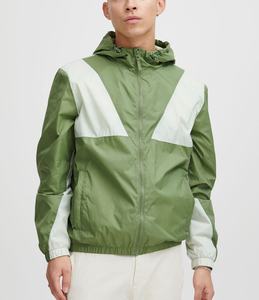 Chaquetas Cortavientos Personalizadas de Alta Calidad para Hombre, Chaqueta Cortavientos con Paneles de Patrón Liso Tejido para Hombre, Talla Grande con Capucha - Product Image 3