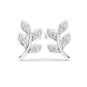 Boucles d'oreilles en forme de feuille avec diamant CVD 0,28 ct VVS-VS EF, or 18 carats, 14 carats, 10 carats et argent 925, options moissanite, or rose, or jaune, or blanc - Product Image 6