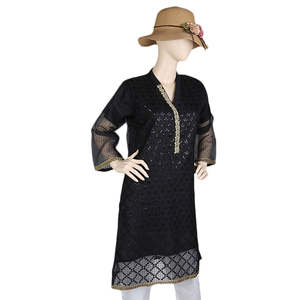 Kurti Bordado Elegante para Mujer - Negro - Product Image 1