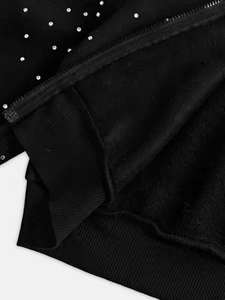 Nouveau 500gsm Streetwear personnalisé français éponge strass soleil délavé à l'acide en détresse Patch broderie recadrée fermeture éclair - Product Image 3