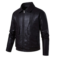 Veste en cuir noire sur mesure OEM pour homme, col montant, style bomber, logo sur le devant, respirante
