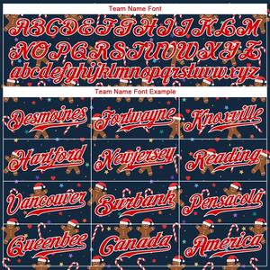 Maillot de baseball authentique de Noël 3D rouge-blanc marine personnalisé - Product Image 4