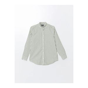 Camicia da uomo in popeline a maniche lunghe a righe verde SOUTHBLUE - Product Image 2