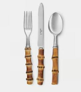 Juego de Cubiertos de Acero Inoxidable con Mango de Bambú, Elegancia Natural, Apto para Lavavajillas, Ligero y Sostenible - Product Image 1