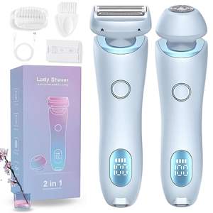 Rasoir électrique étanche IPX7 pour femme, tondeuse bikini à double lame avec tête amovible lavable, épilation indolore - Product Image 4