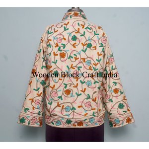 Chaqueta de Terciopelo Hermosa con Diseño Floral Bordado para Mujer, Chaqueta Suzani para Fiesta - Product Image 5